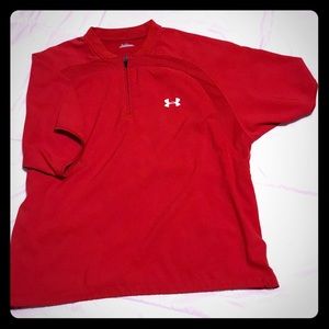 Men’s Under Armour short sleeve cage jacket.